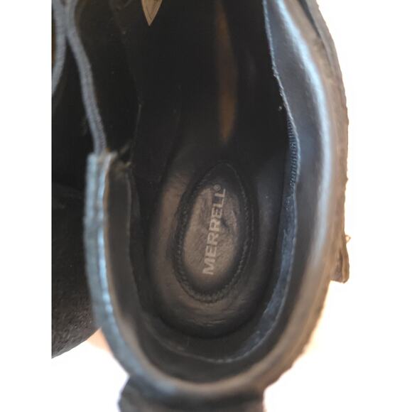 Merrell Luxe Black Button Suede Booties Ankle Womens Size 8.5 Moto Winter - Picture 12 of 16